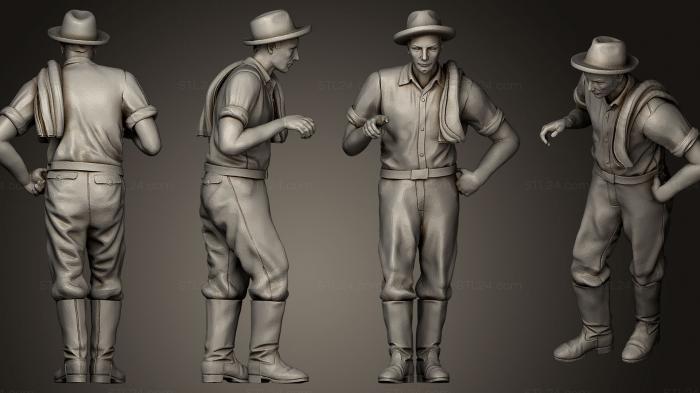Figurines of people (workers 4, STKH_0158) 3D models for cnc